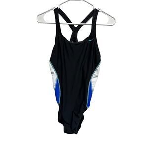 Nike Swim Hydrastrong One-Piece Swim Suit Black MultiColor Sides Women 36/10